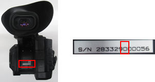 Professional Camcorder XF605: 7th digits from the left in its serial number is “2” or earlier.